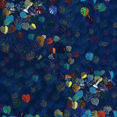 Velours Palme bleu Zéphyr and Co