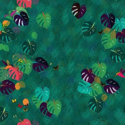 Velours Palme vert Zéphyr and Co