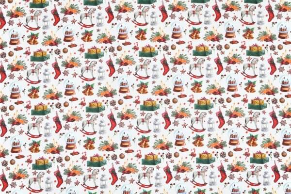 Tissu de Noël Alliwant blanc