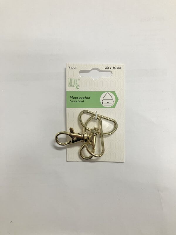 Lot de 2 mousquetons or de 30x40mm