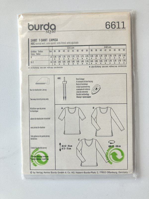 Patron Burda easy t-shirt