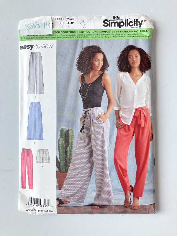 Patron Simplicity Pantalon et ceinture à nouer