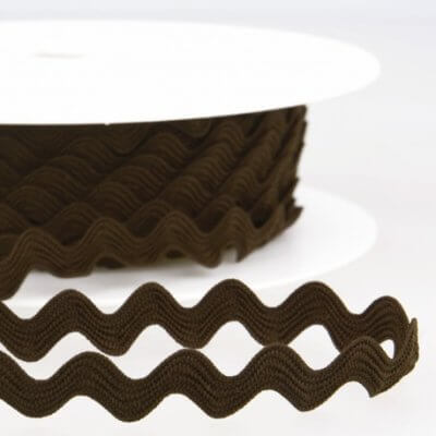 Serpentine unie marron foncé 13 mm