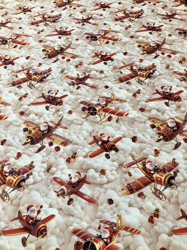 Tissu Noel avion