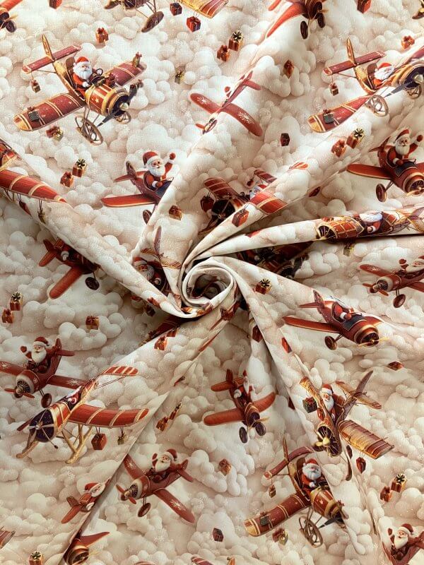 Tissu Noel avion