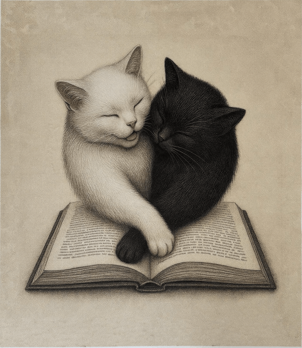 chats lecteurs NOIR ET BLANC