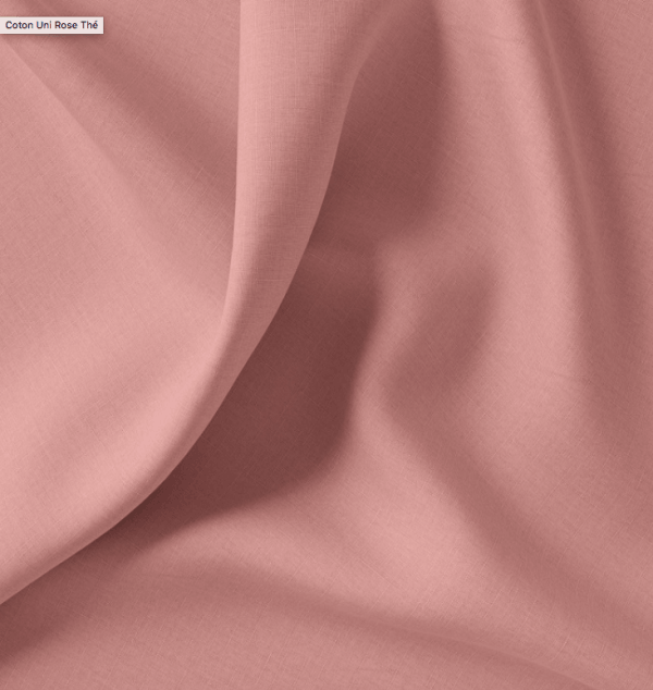 coton uni rose thé