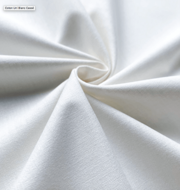 tissu coton uni blanc cassé