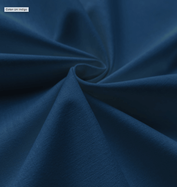 tissu coton uni bleu indigo