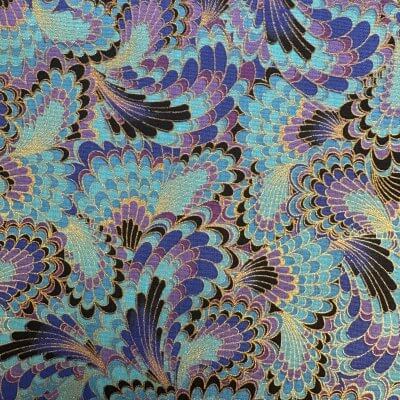 tissu japonais bleu