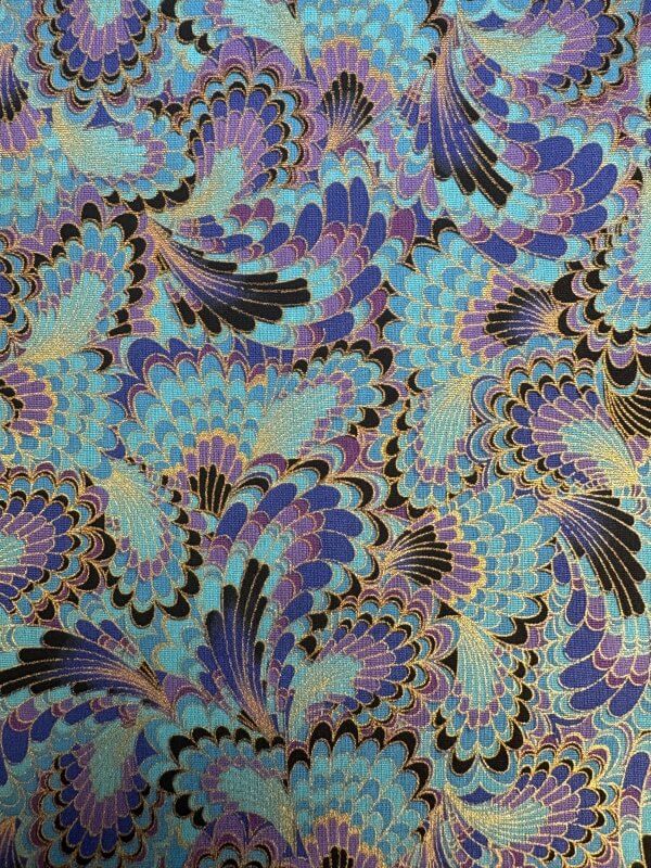 tissu japonais bleu