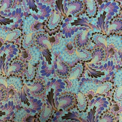 tissu japonais bleu