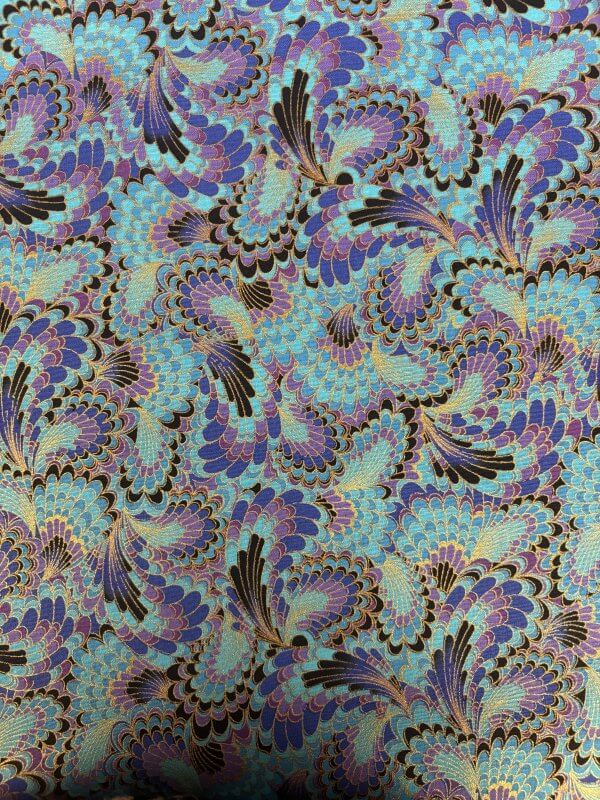 tissu japonais bleu