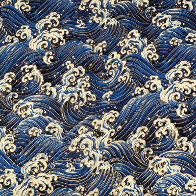 tissu japonais marine